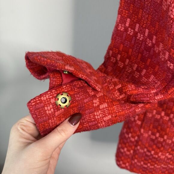 Cabi Scarlet Tweed Sloan Jacket Wool Blend Pink Red Style 3031 Size Small - Picture 8 of 12